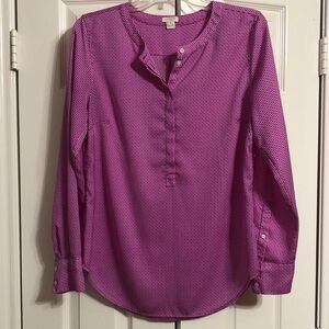 J. Crew Women's Top in Rich Purple Size Small Long Sleeves